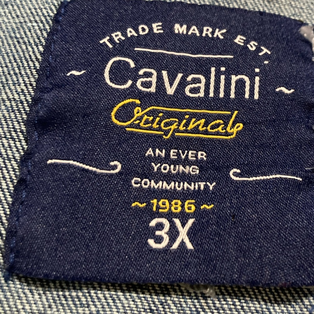 Cavalini Clothing Dark Wash Denim Shirt Jacket Shacket 3X NWT - Picture 8 of 14